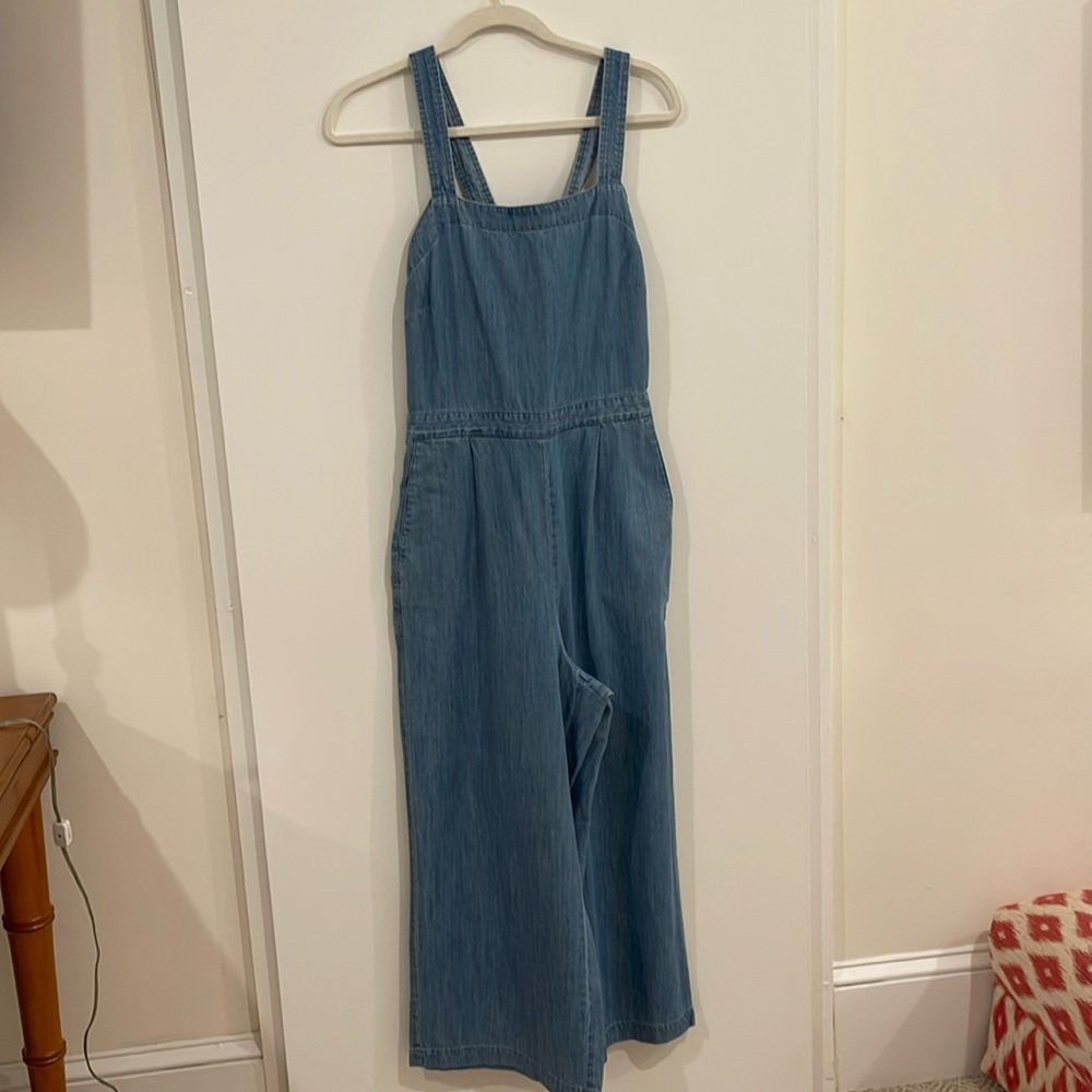 JCREW Chambray Wide Leg Jumpsuit